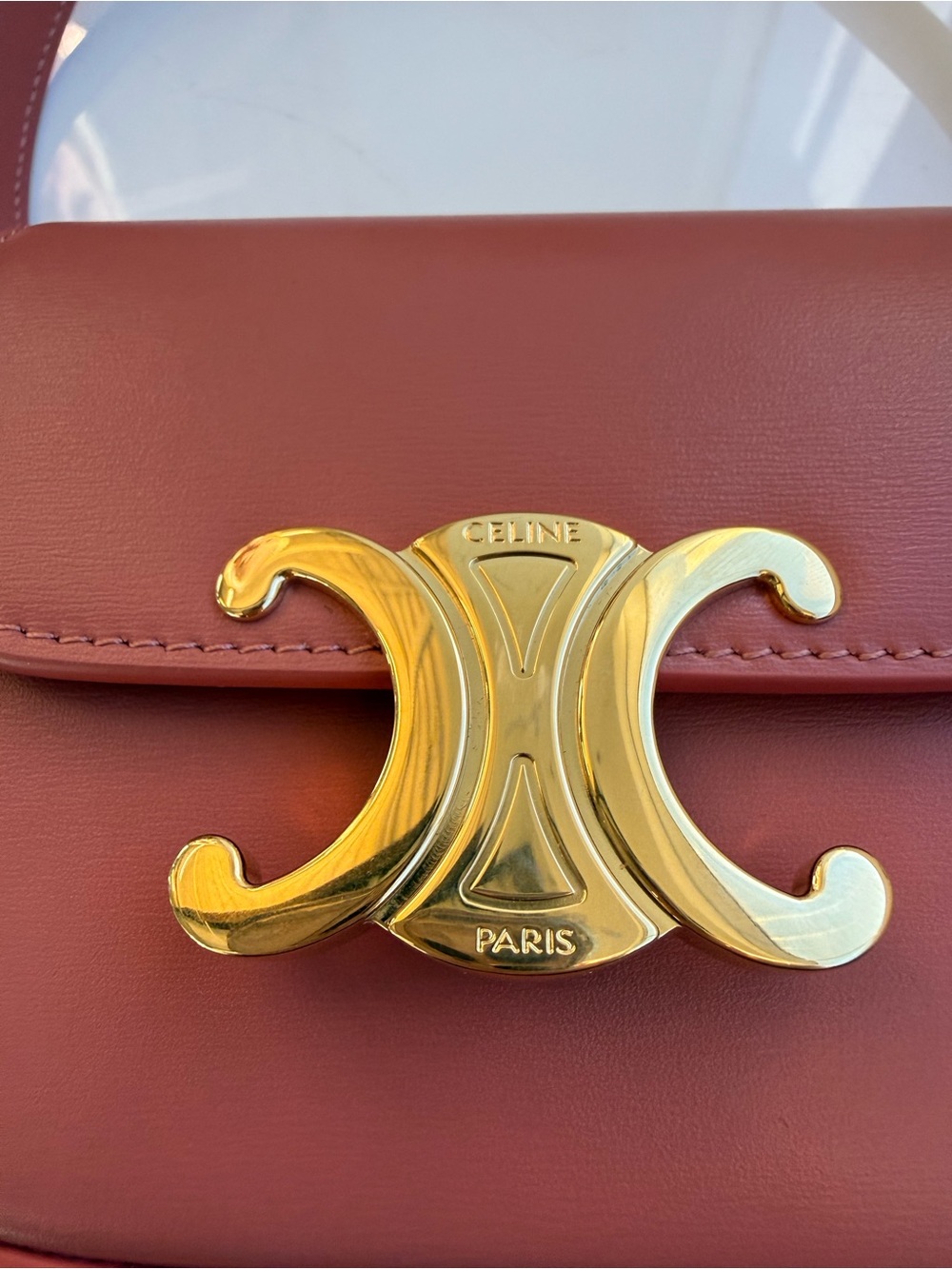 Celine Coral Triomphe Mini Crossbody Bag with Gold Hardware - Picture 2 of 6
